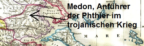 Medon (Mythologie): Unehelicher Sohn des Oileus, Heerführer im Krieg Medon110