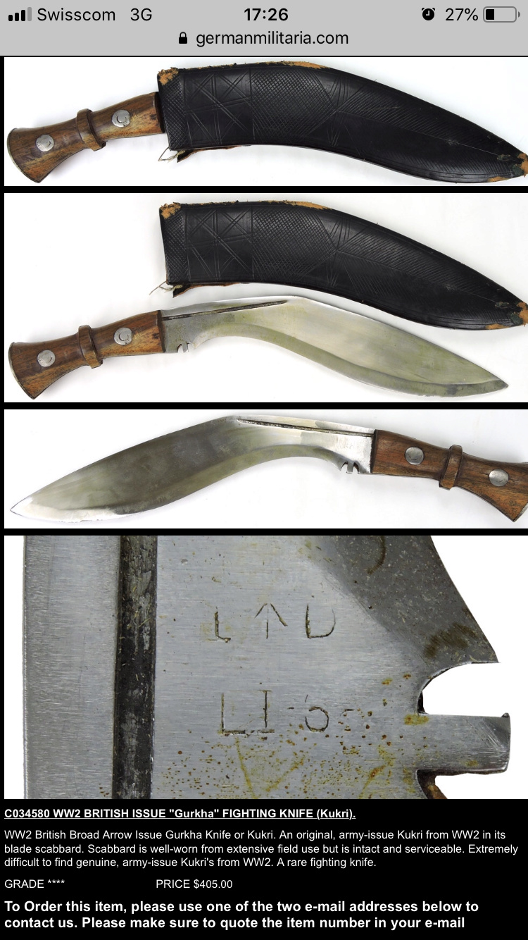 Ww2 gurkha kukri mklll A2c55410