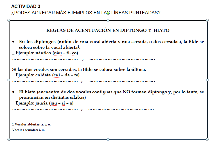 05 Taller de alfabetización académica. Acentuación en palabras con diptongos y hiatos 1010