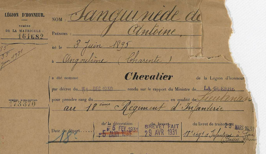 Capitaine Sanguinède de Marc, 125e RI Sangui10