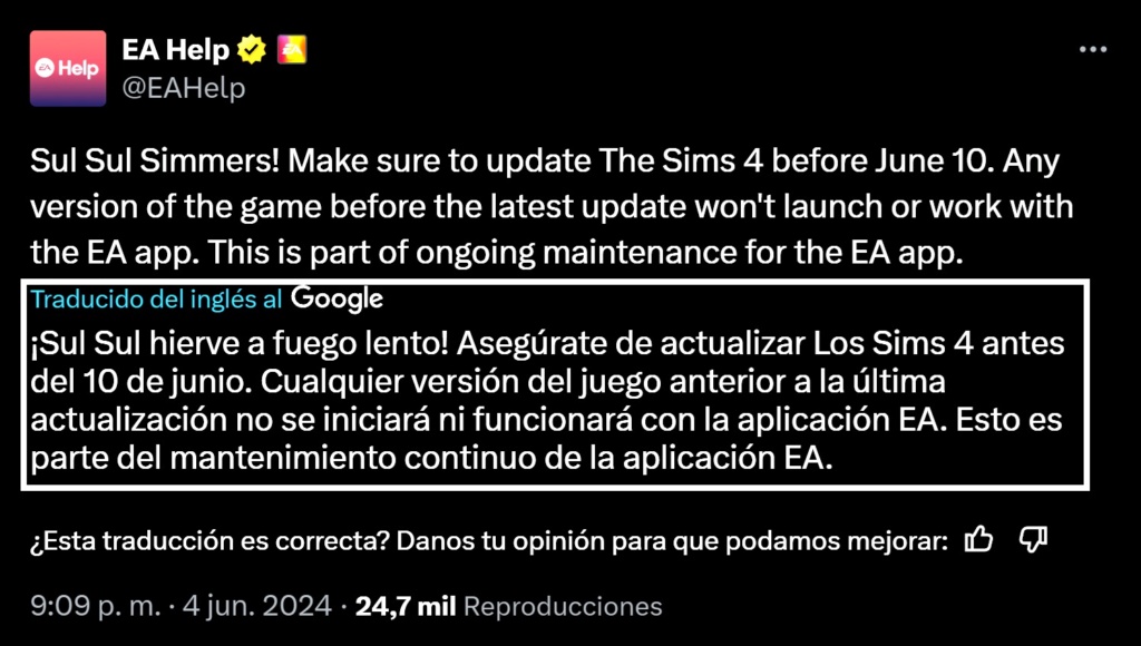 AVISO DE EA Actualiza tu juego.  Aviso_13