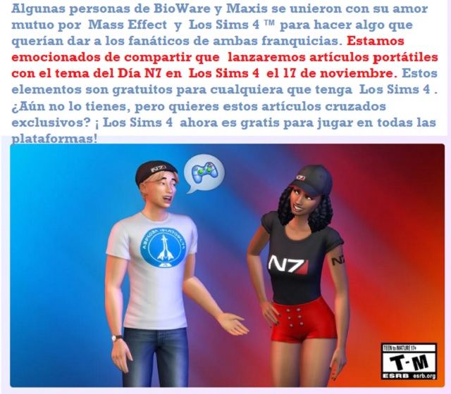 17 de Nov.  Entrega de contenido para Juego Base Sims 4 Mass_e10