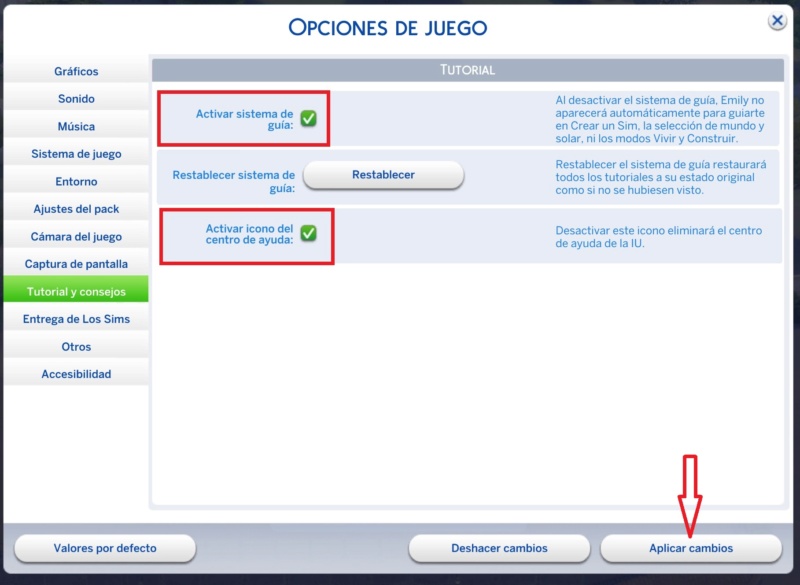 Activar Tutoriales y Consejos en el Juego Menz_311