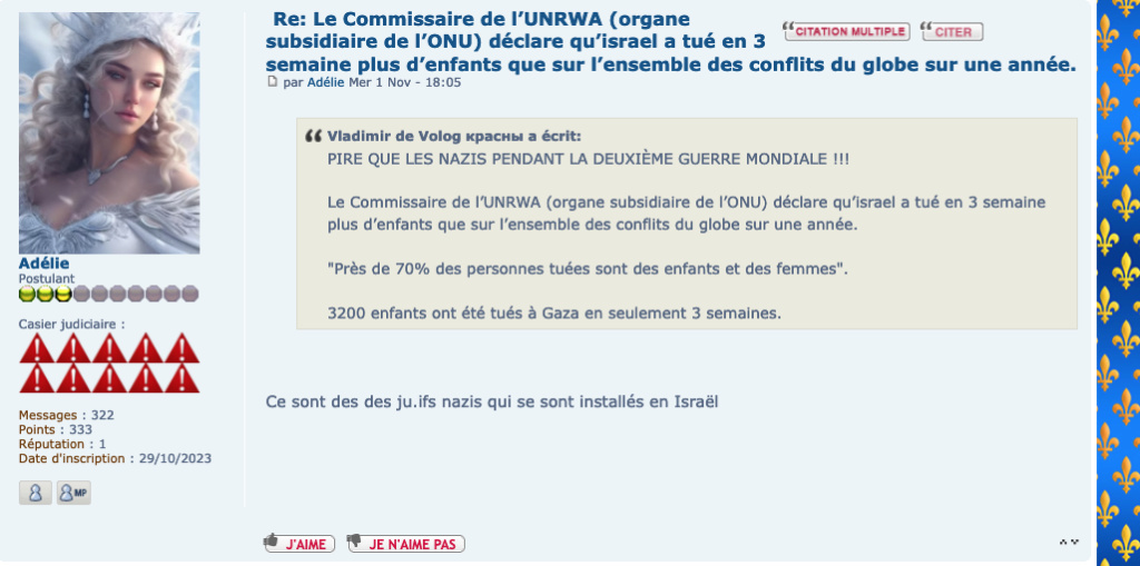 Le Commissaire de l’UNRWA (organe subsidiaire de l’ONU) déclare qu’israel a tué en 3 semaine plus d’enfants que sur l’ensemble des conflits du globe sur une année. - Page 8 Captur40