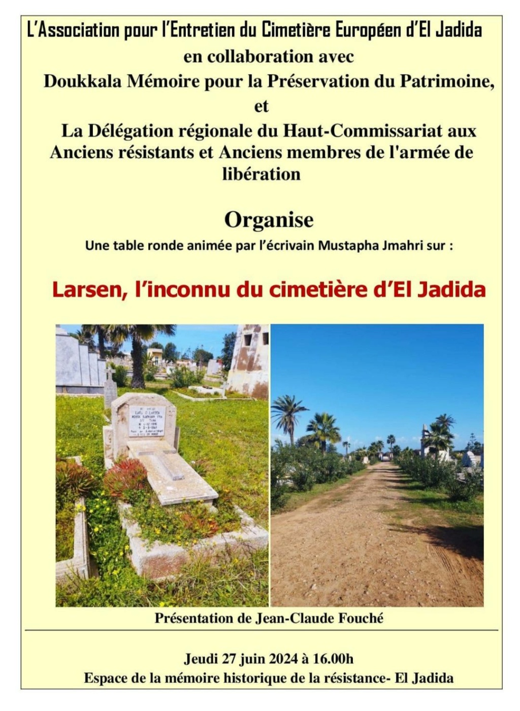 27/06 - Table ronde : Larsen, l'inconnu du cimetière d'El Jadida 41742010