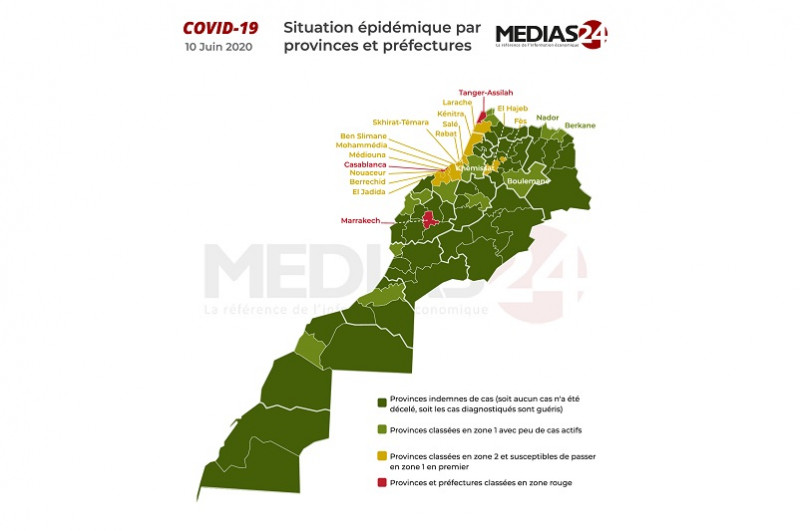 Maroc - Bilan coronavirus à mi-journée 13 juin, 10 heures... Carte-14
