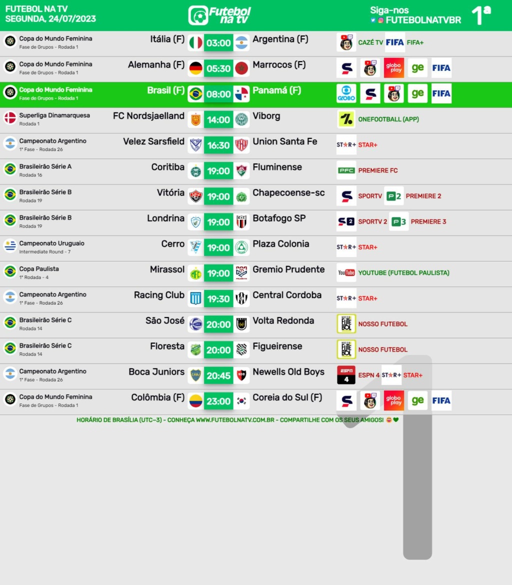 Agenda Esportiva (TV Aberta, Fechada, Streaming) Futeb176