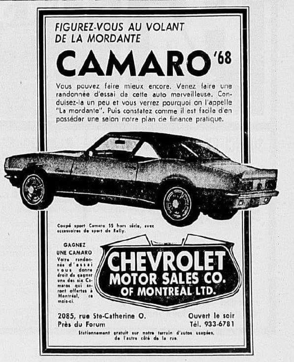 AUTO - Vieilles publicitée GM au Québec - Page 10 Camaro12