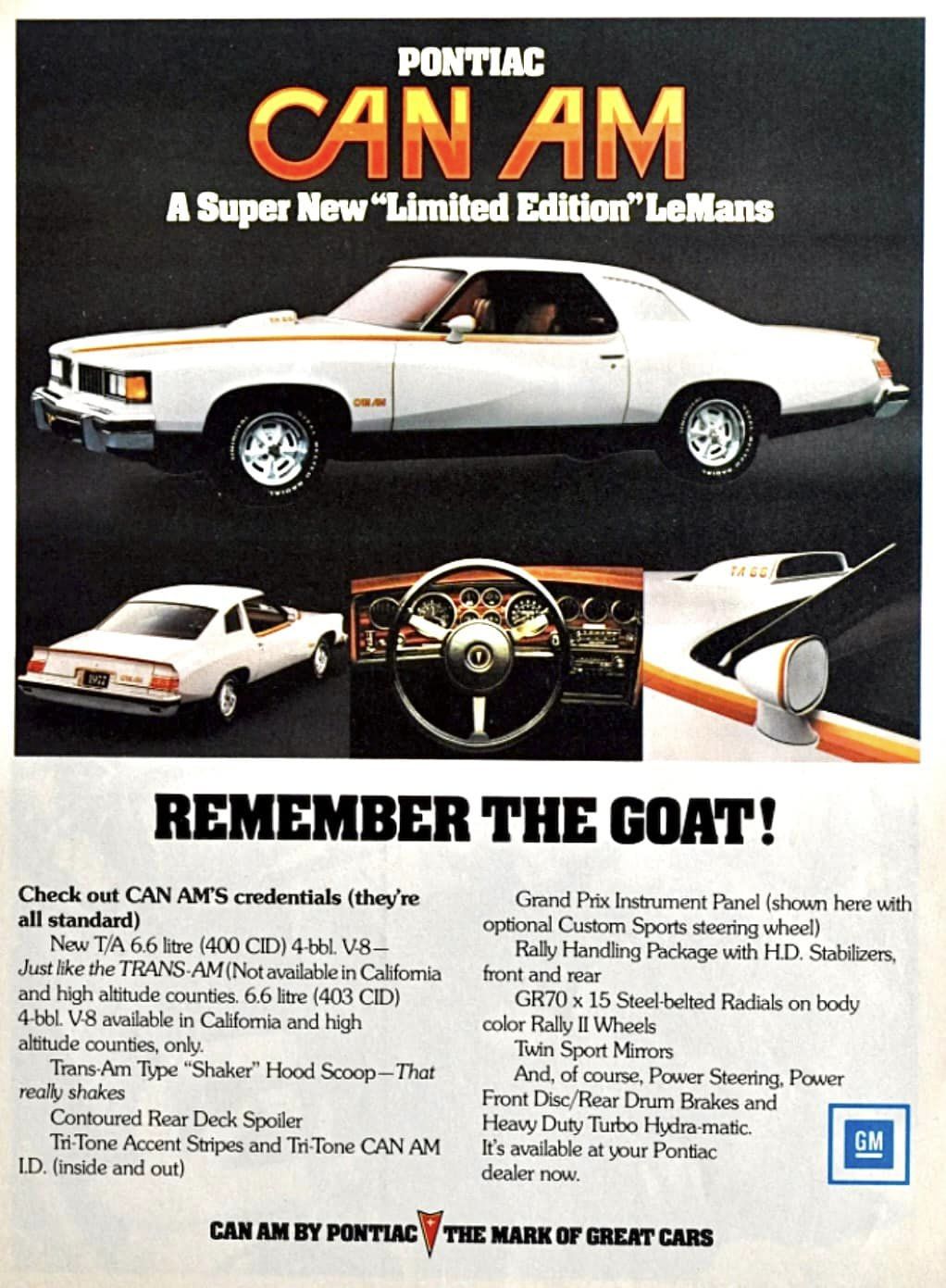 Un modèle très rare aujourd'hui; Pontiac LeMans Sport Coupe Can Am 1977. Can-am32