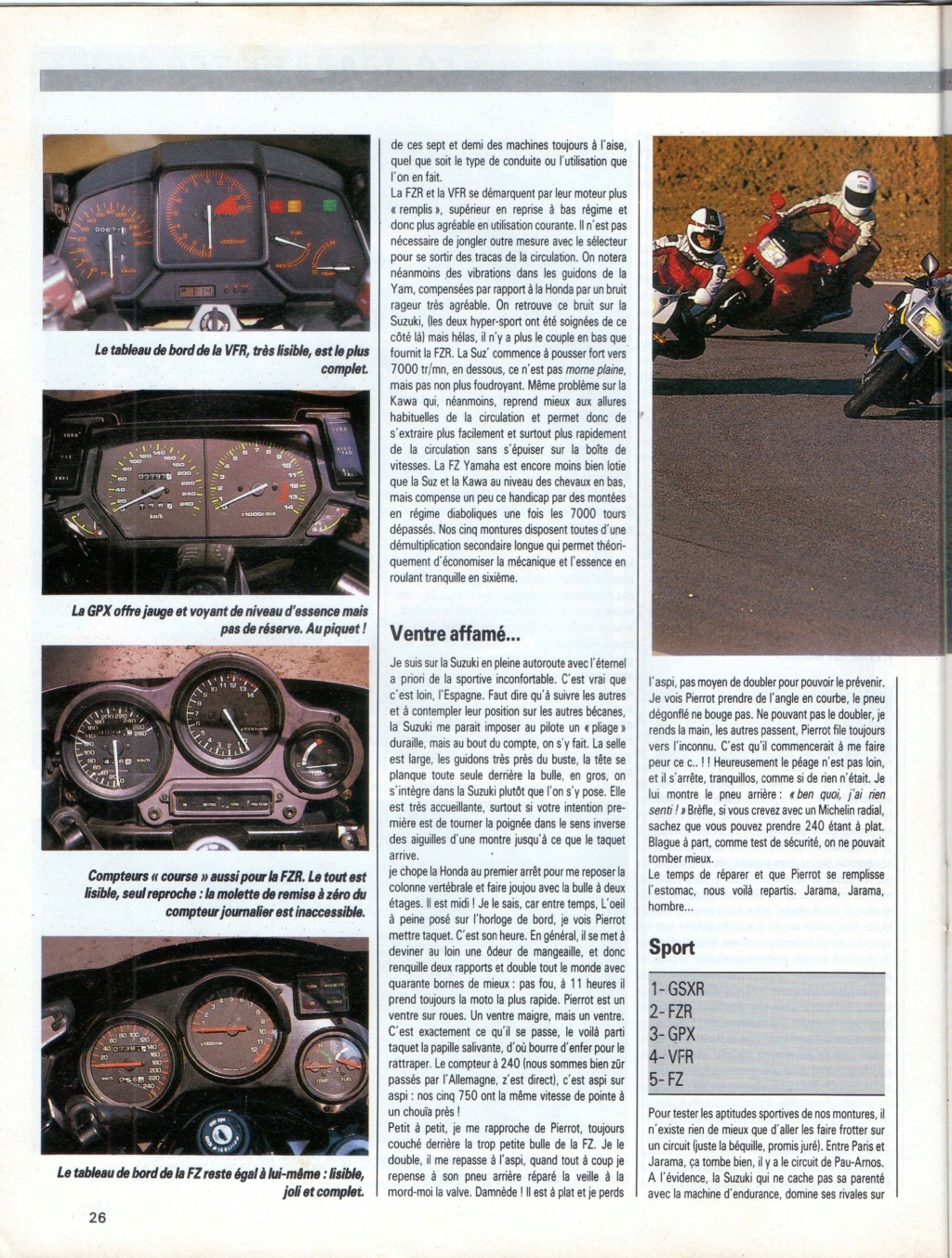 Essai comparatif les 750 sportives MJ 844 mai 1988  Essai148