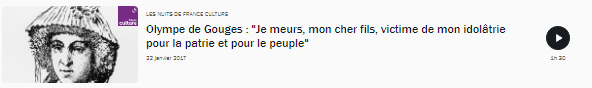 Vu sur le site et dans les programmes de franceculture.fr - Page 28 Olympe12