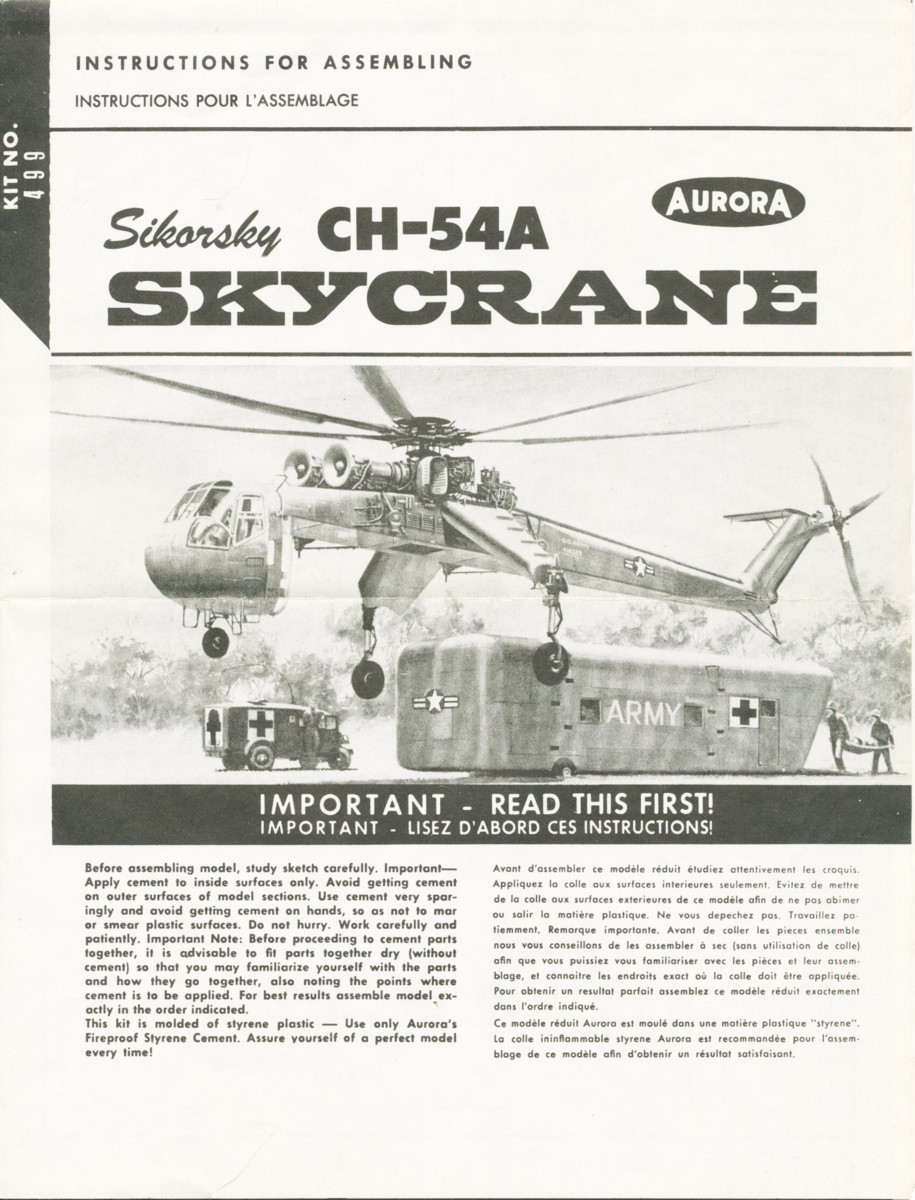 [AURORA] SIKORSKY CH-54A SKYCRANE 1/72ème Réf 499 Ch-54a12