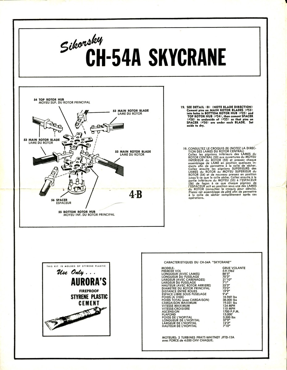 [AURORA] SIKORSKY CH-54A SKYCRANE 1/72ème Réf 499 Ch-54a16