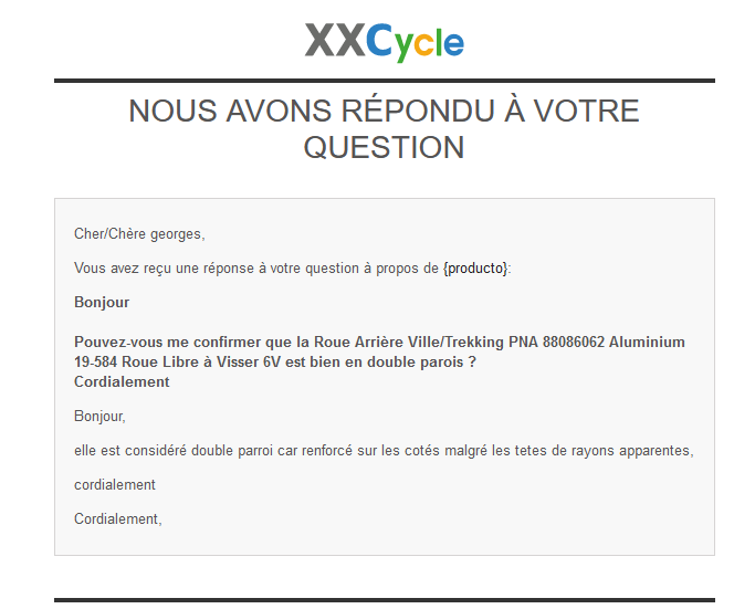 Roues 650 b double paroi