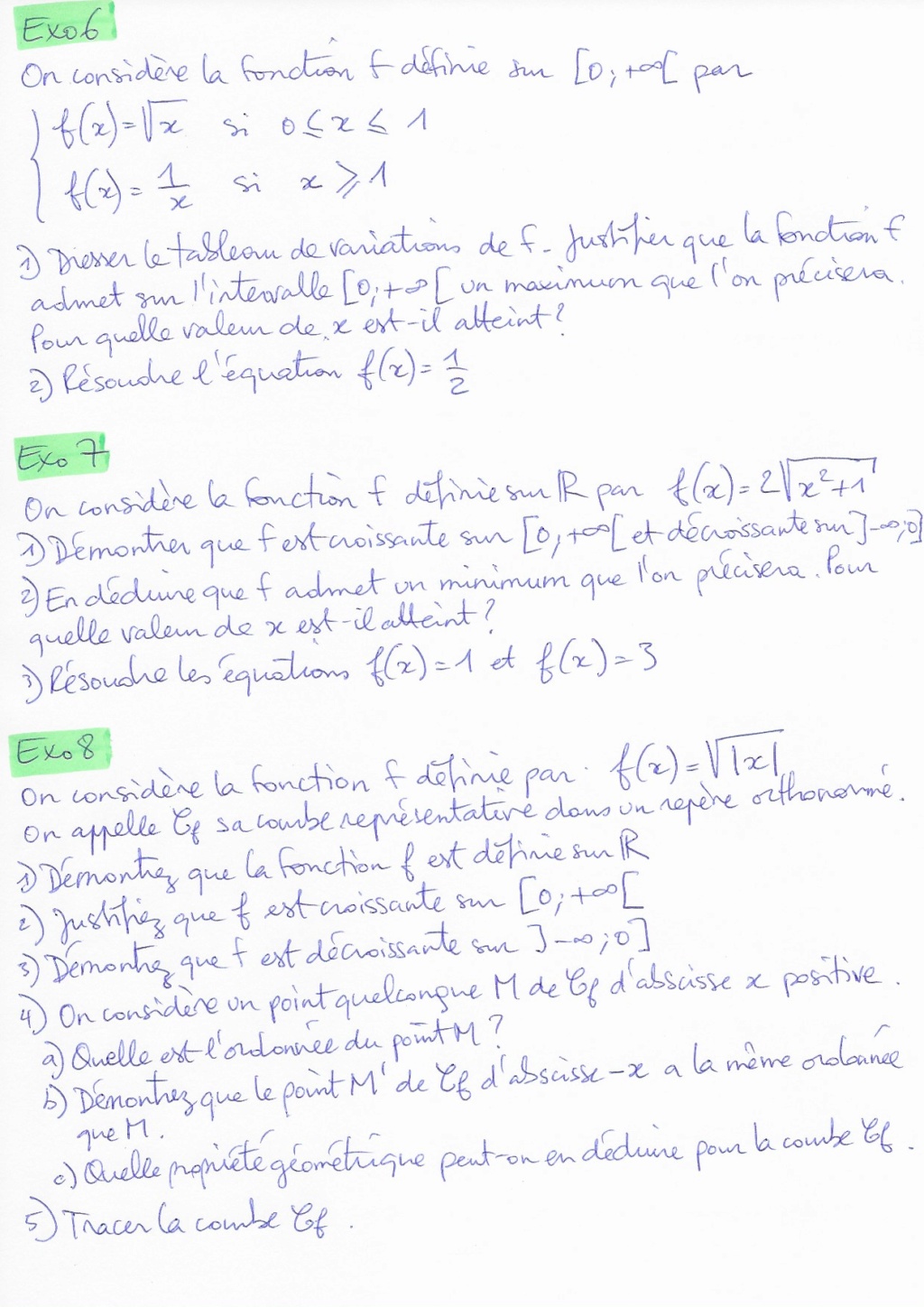 Chapitre 2 : Fonctions de référence (affine, racine, val abs 20b10