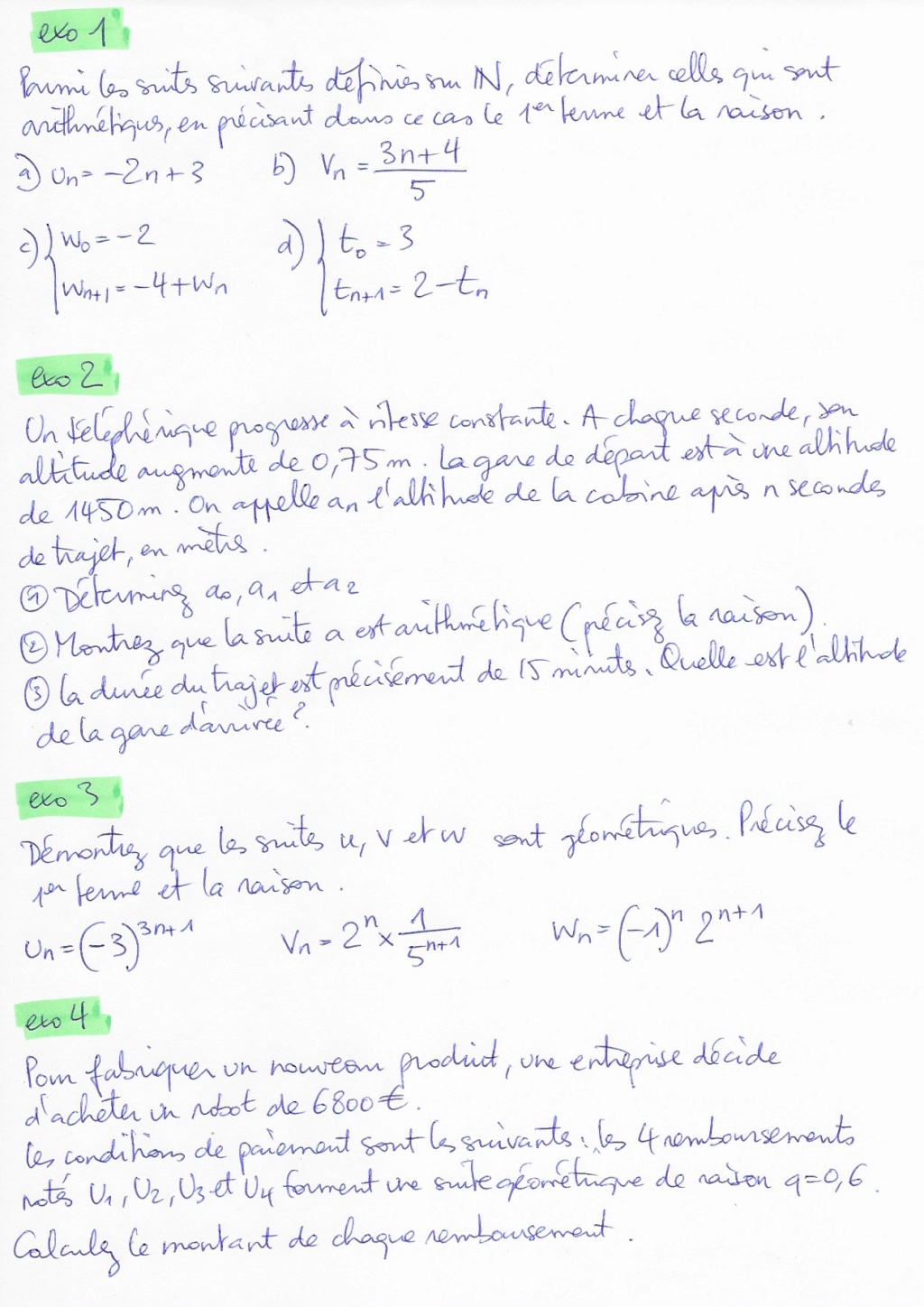 Chapitre 6 : Suites arithmétiques et géométriques 60a10