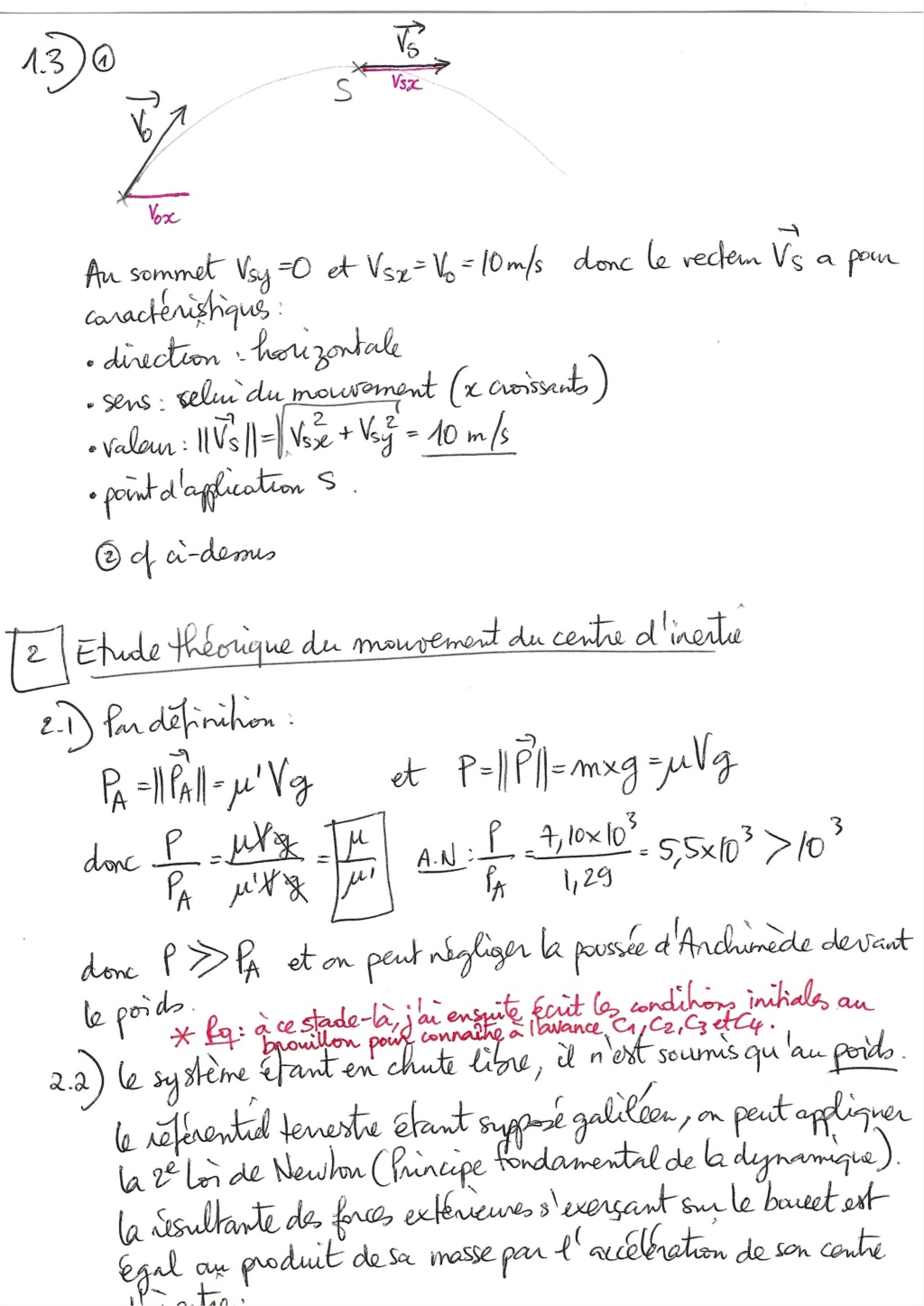 Méthodo : Equations  horaires (parabole) : TD Championnat  Manusc66