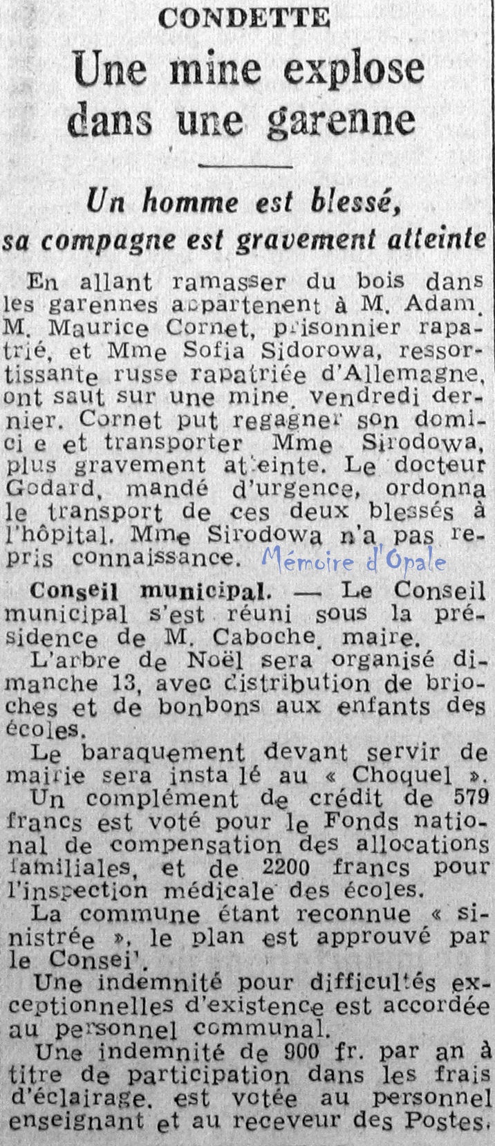 La Voix du Nord – 1946 – Photos Alain ÉVRARD pour Mémoire d’Opale La_vo595