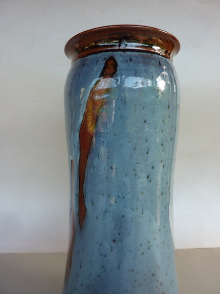 blue glazed French pottery vase - Colette HOUTMANN, Lune Vague  P1130110
