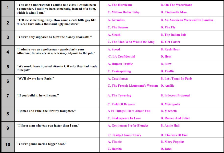 Film quiz