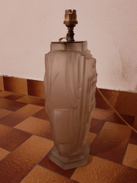 Vase art deco Etling monté en lampe 20210233