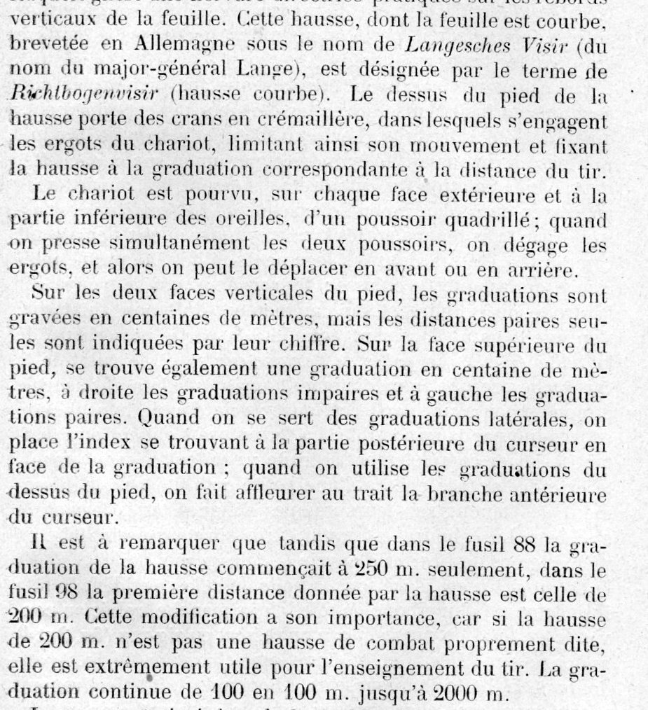 Hausse du Mauser 98. Article Revue Militaire Suisse de 1901 Img20596