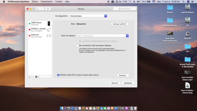 Fix Wifi Atheros dans macOS Mojave 10.14 110