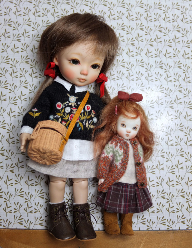 Sun Joo Lee, artiste coréenne : poupée miniature (9,5 cm) et petite BJD (16,5 cm) Saebis10