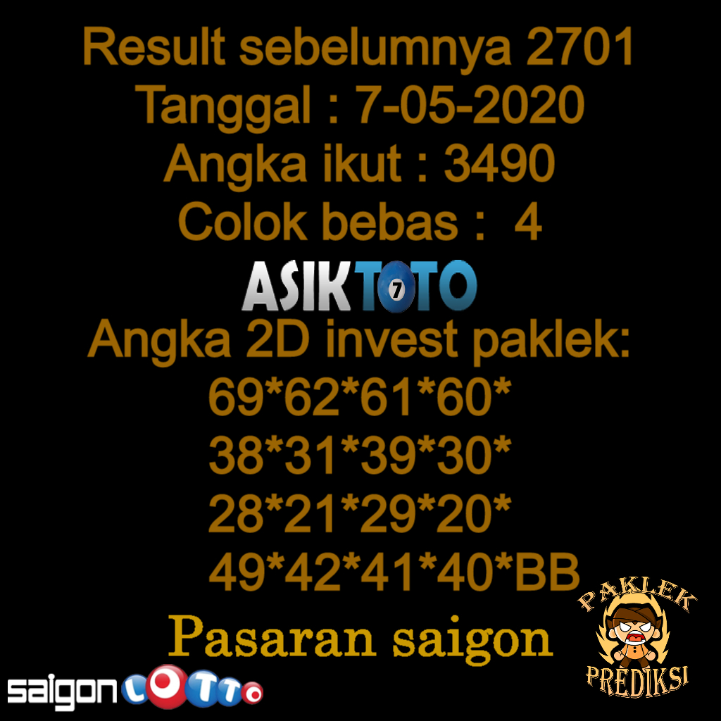 Prediksi Togel Saigonlotto 7 Mei 2020 Paklek24