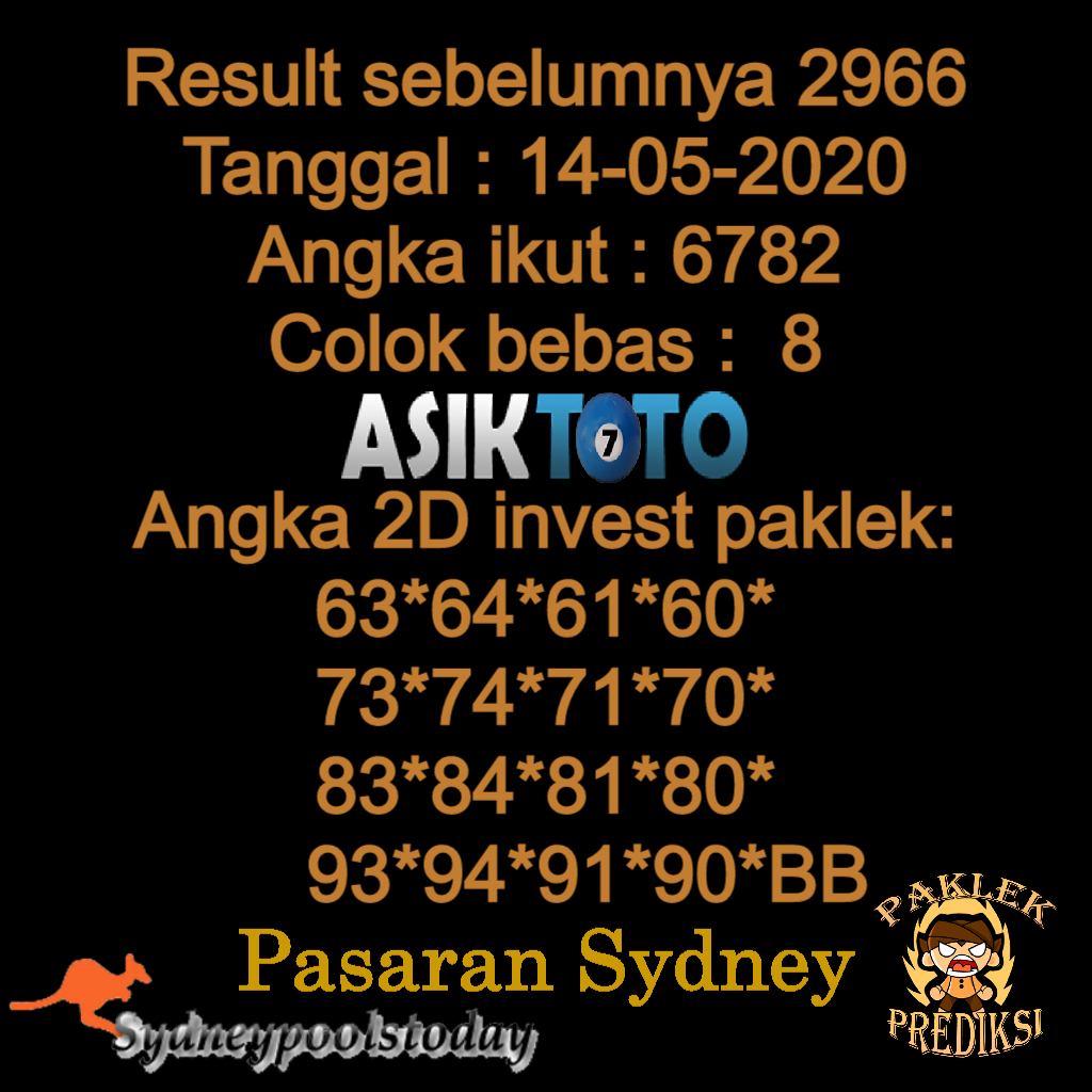 Prediksi Togel Sidneypools 14 Mei 2020 Paklek44