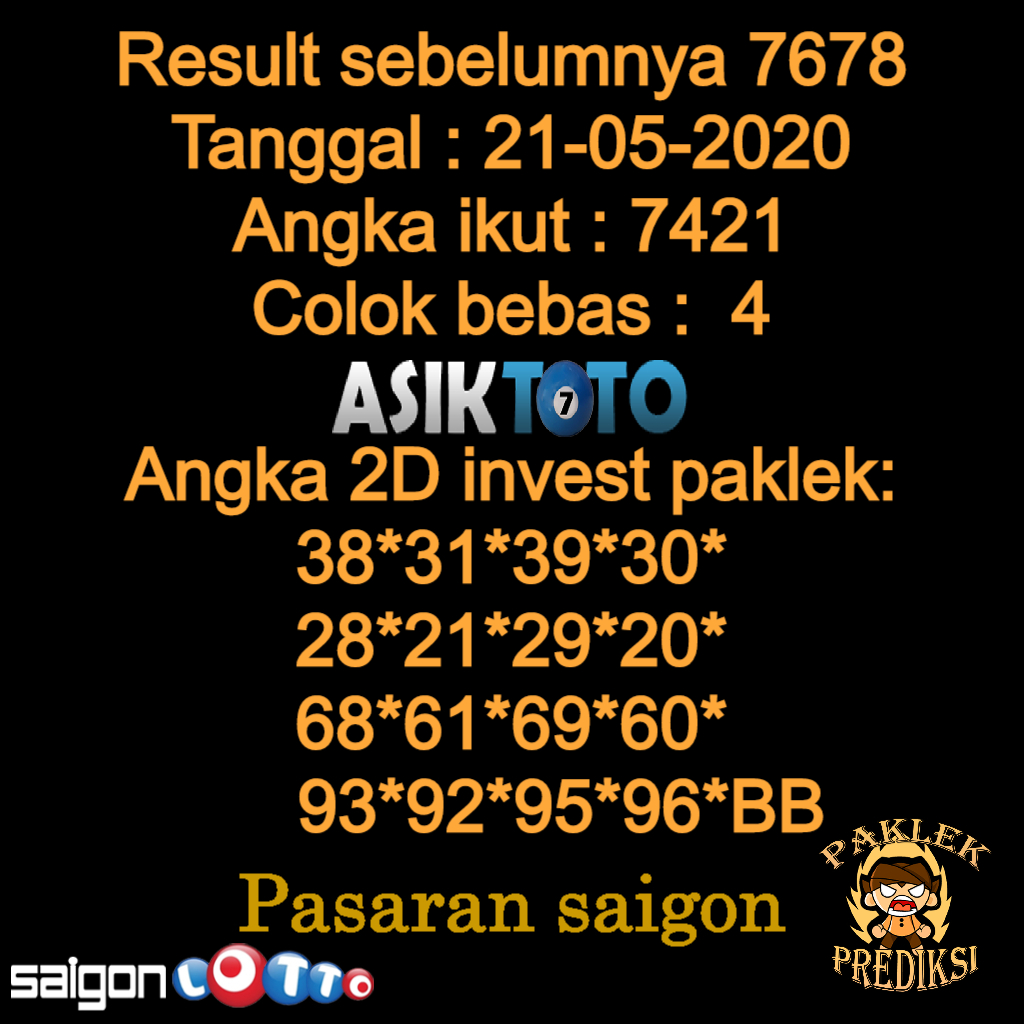 Prediksi Togel Saigonlotto 21 Mei 2020 Wechat21