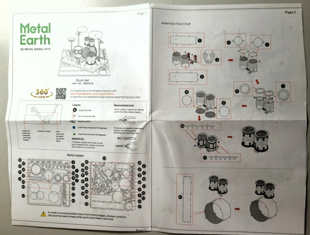 Schlagzeug-Set (Drum-Set) aus Metall - gebaut von Wilfried 20240710