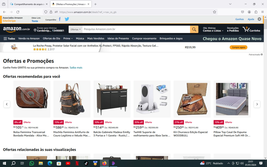  Ofertas e Promoções Ganhe frete GRÁTIS na sua primeira compra na Amazon. Saiba mais Date10