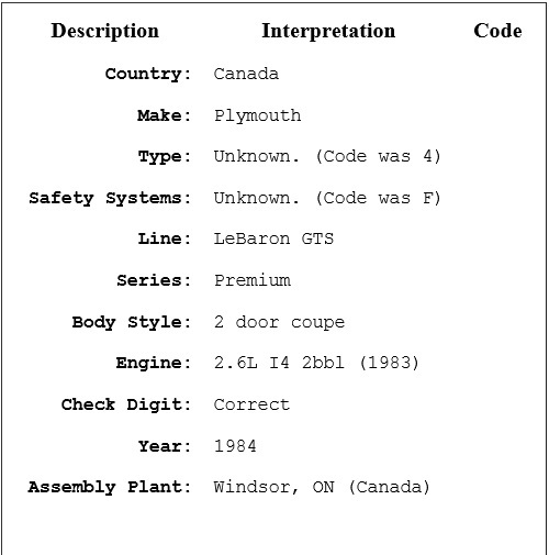Mon Plymouth voyager 84 - Page 2 Vin_110