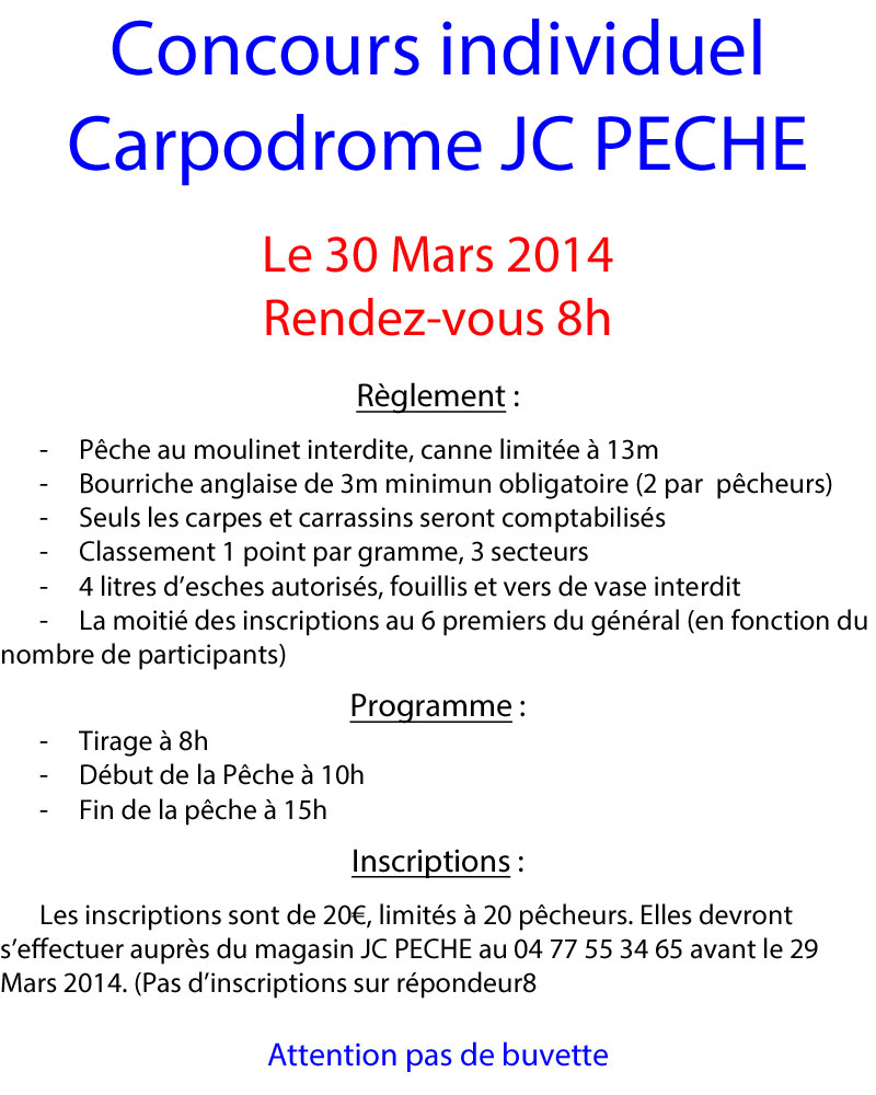 Concours le 30/03/14 au carpodrome JC PECHE!! Gabari11