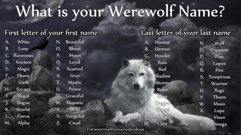 What Is Your Werewolf Name Quel Est Votre Nom De Loup Garou what-is-your-werewolf-name-quel-est-votre-nom-de-loup-garou