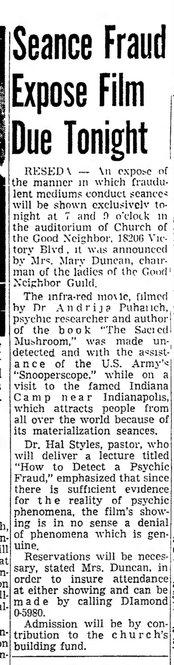 The Snooper Scope Infra Red Camp Chesterfield Revelations 1961_j10