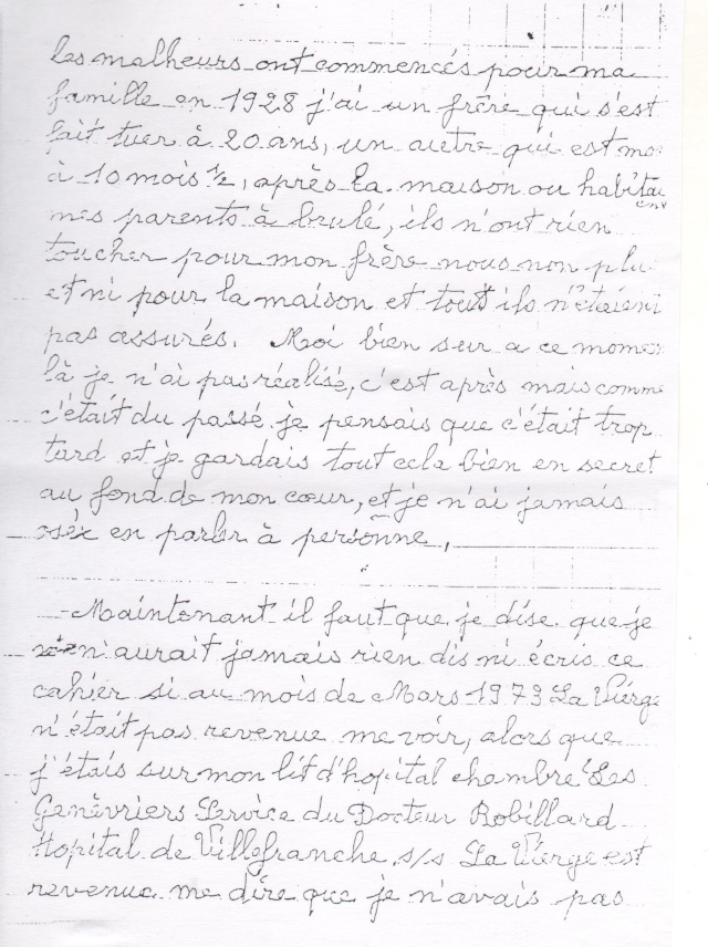 MANUSCRIT D'UNE APPARITION DU COTE DE LYON.... TREPT EN ISERE A1_00110