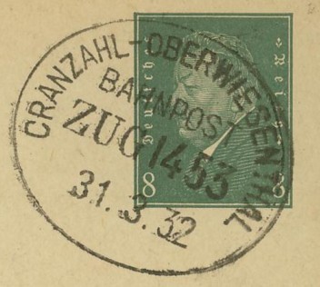 Bahnpoststempel des Deutschen Reiches Cranza10