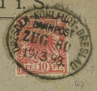 Bahnpoststempel des Deutschen Reiches Dresde10