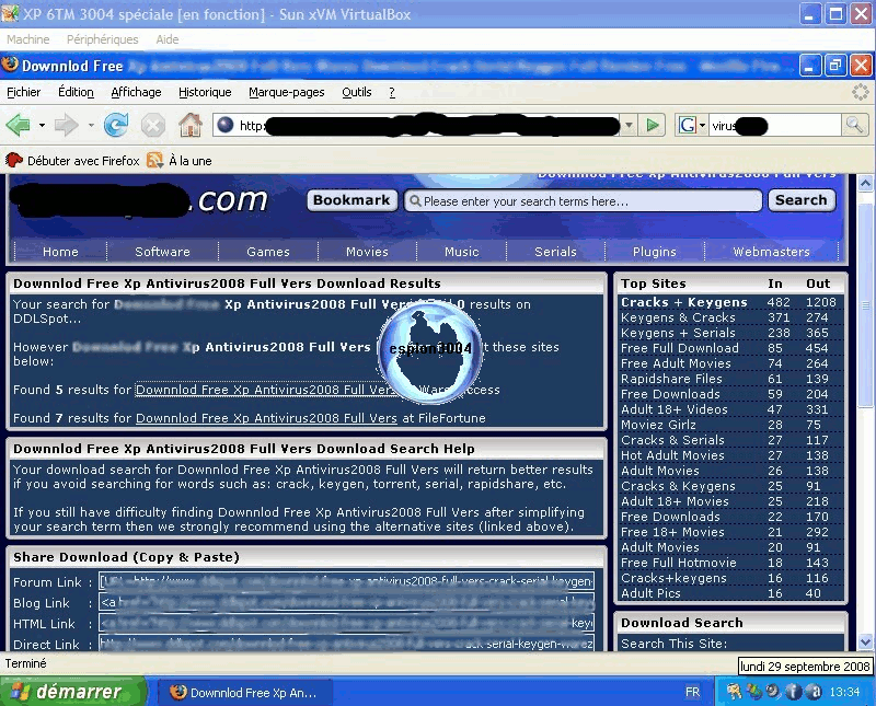 Xp antivirus 2008 : Dossier complet d'espion3004 Debutt13