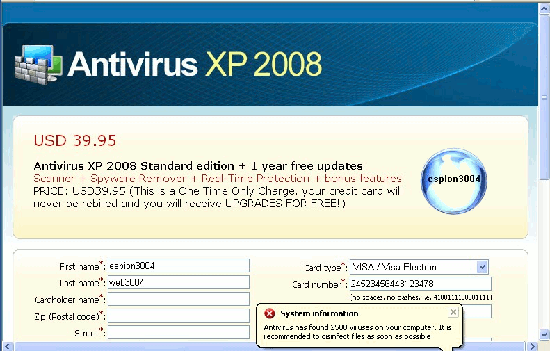 Xp antivirus 2008 : Dossier complet d'espion3004 Debutt30
