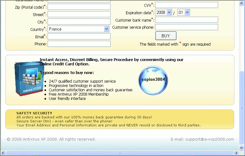 Xp antivirus 2008 : Dossier complet d'espion3004 Debutt31