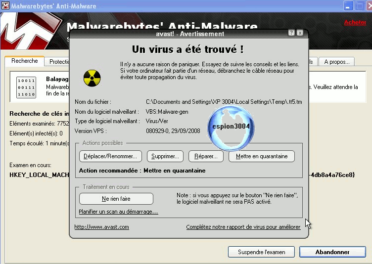 Xp antivirus 2008 : Dossier complet d'espion3004 Debutt48