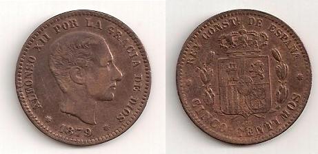 Moned de cobre de Alfonso XII Moneda15