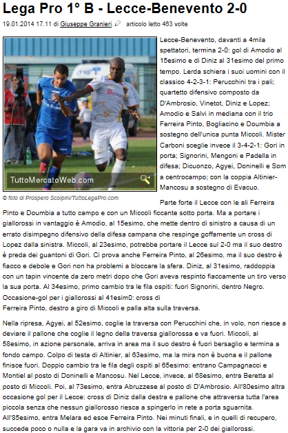 LECCE-BENEVENTO 2-0 (19/01/2014) - Pagina 9 Cattur13
