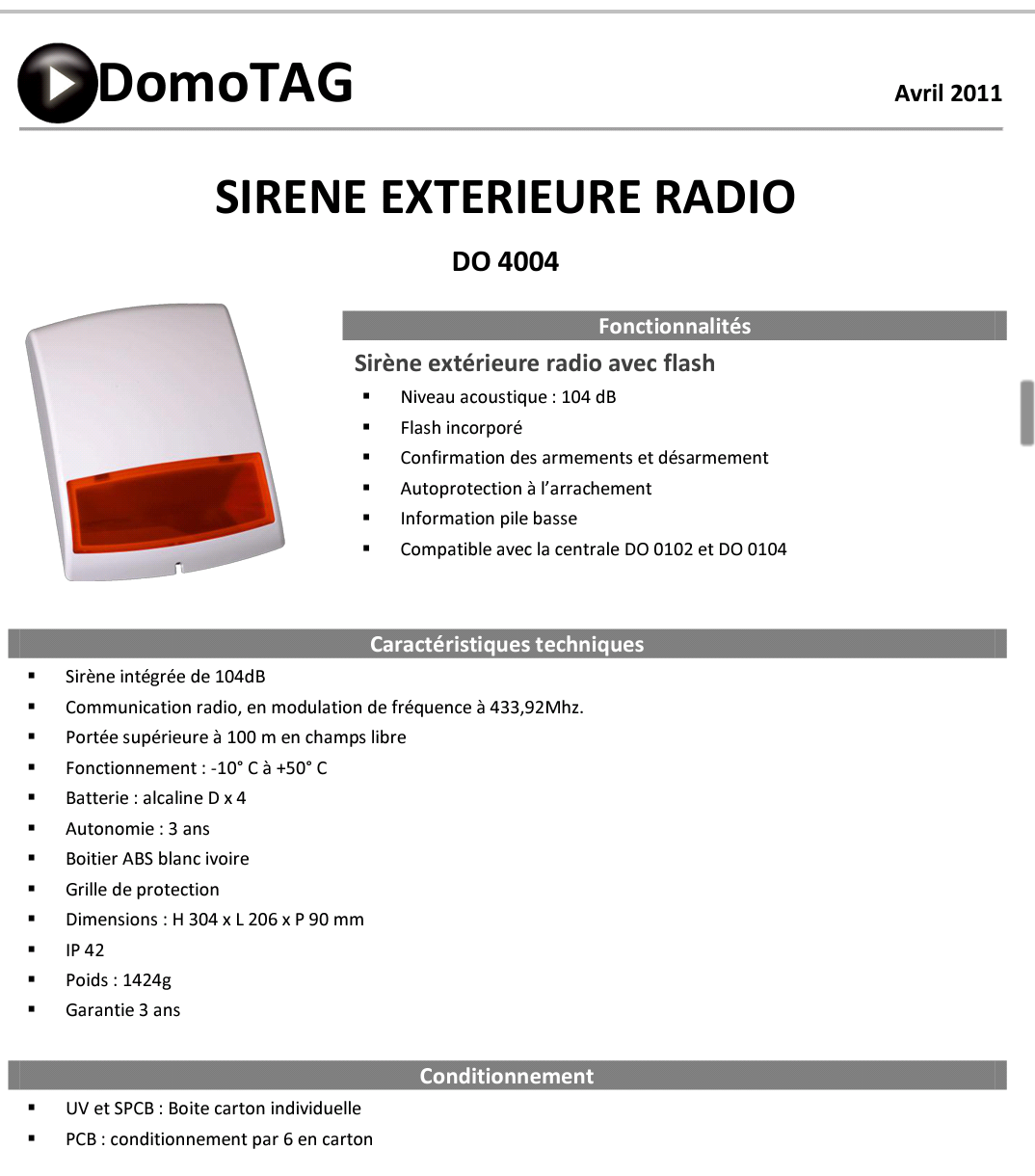 différents modele de sirenes exterieures 2014-010