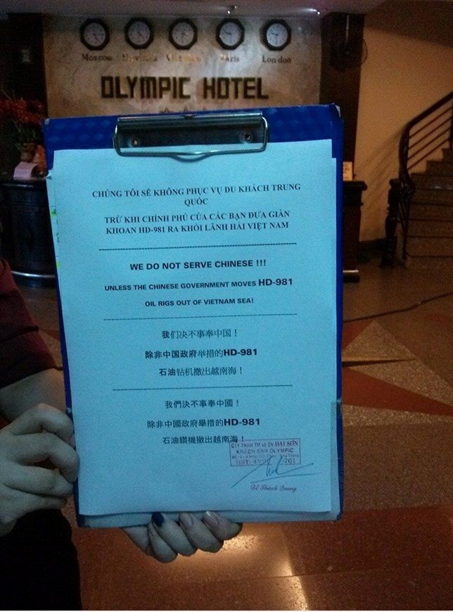 Khách sạn ở Nha Trang không phục vụ khách Trung Quốc 10299910