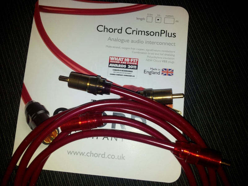 Chord Company Crimson Plus VEE Phono (2RCA) to Phono (2RCA) 1m Cable Crimso12