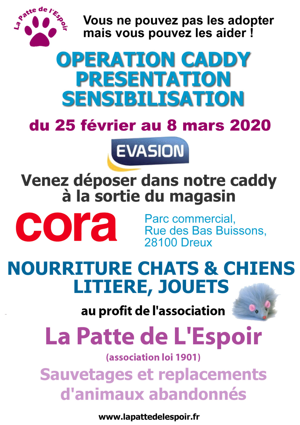 25 février au 8 mars Présentation, sensibilisation et collecte Cora - Dreux (28) Collec14